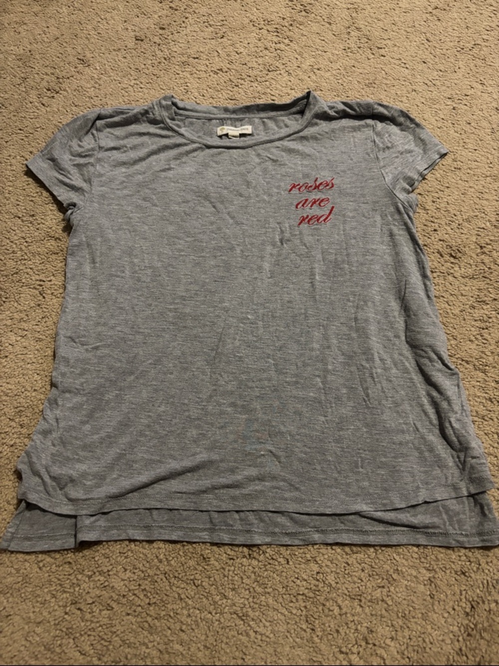 Girls Tucker + Tate Light Gray Tee with Red Script